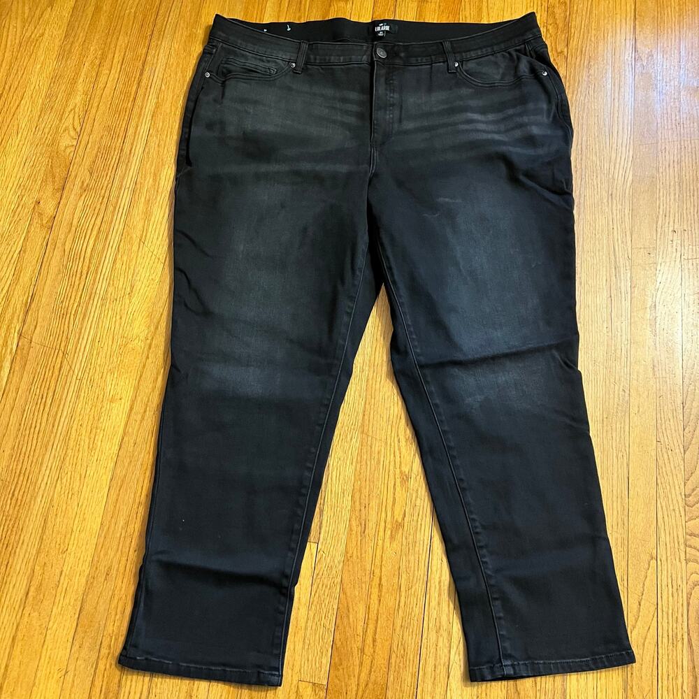 Lularoe Jeans Womens 44 Faded Black Plus Straight High Rise